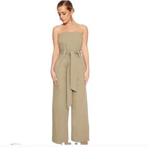 Naked wardrobe olive strapless jumpsuit